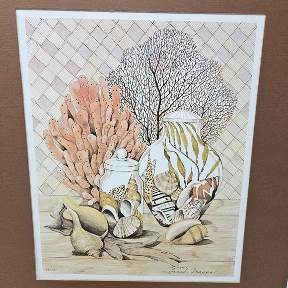 Vintage Beach Seashells Art Print Artist Signed Frank Massa 1978 The Guild NY - Picture 2 of 13